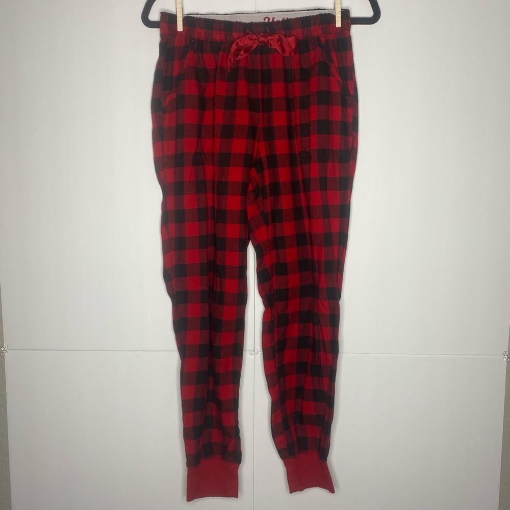 Hollister Red Black Buffalo Plaid Jogger Pajama Pants Women’s Small